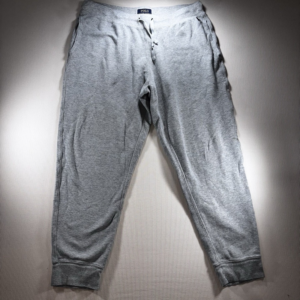Polo Ralph Lauren Waffle Knit Men's Joggers Sleep‎ Pants Gray Large Athleisure